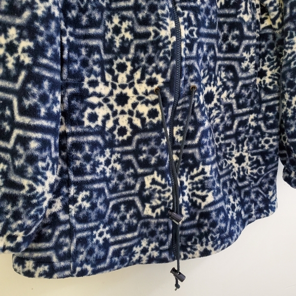 🌹 L.L.Bean Vintage Fleece Hooded Zip-up Patterned Jacket - Picture 6 of 9